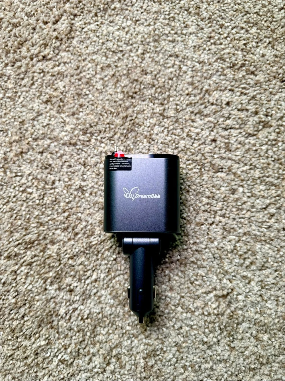 4-in-1 Car Charger Dual Retractable Lightning (Apple) Cables; USB-C, USB-A Ports